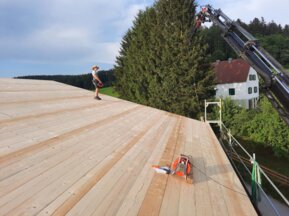 Bau eines Holzdachs durch die Zimmerei Andreas Fendt